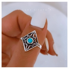 Anillo Rombo con Turquesa