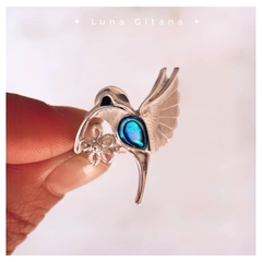 Anillo Colibrí con piedra natural en internet