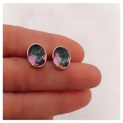 Aros Oval Cuarzo Místico
