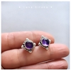 Aros Amatista Plata