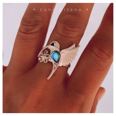 Anillo Colibrí con piedra natural - comprar online