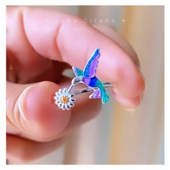 Anillo Colibri & Flor