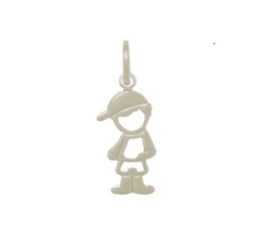 Pingente menino - 13mm x 28mm - Prata 925