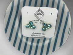 Brinco Ear Cuff de pedras naturais azul