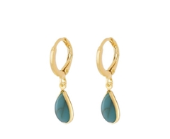 Argolinha banhadas a Ouro 18k Pingente Gota Turque
