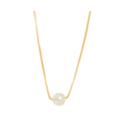 Colar Pérola 8MM Semijoia Ouro 18K