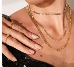 Colar Elos Piastrine 3MM Semijoia Ouro 18K na internet