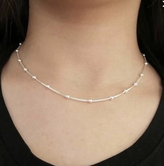 Choker de  bolinha prata 925 - comprar online