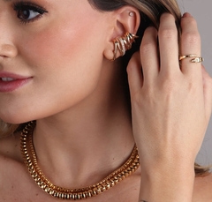 BRINCO EAR CUFF MAXI CRAVEJADO BANHADO A OURO 18K - comprar online