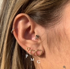 Brinco banhado a Ouro 18k Segundo Furo Coração M - comprar online