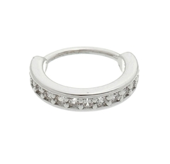 ￼Argola Piercing Hélix Prata 925 cravejada