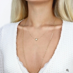 Colar banhado a Ouro 18k Longo Composição Corações Conectados 70cm - comprar online