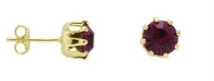 Brinco Solitário Com Pedra De Zirconia Rosa Escuro - comprar online