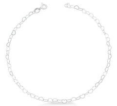 Pulseira Elo De Corações Prata 925