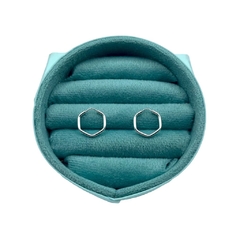Brinco Argola de Prata 925 Hexagono Colmeia 15mm Argolinha - comprar online