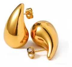 Brinco De Gota Dourado Brinco Virgula banhado Antialergico