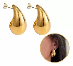 Brinco De Gota Dourado Brinco Virgula banhado Antialergico na internet