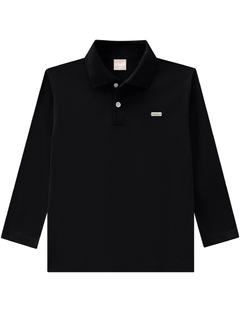 Camiseta Polo Menino 4/8 Preto Milon 