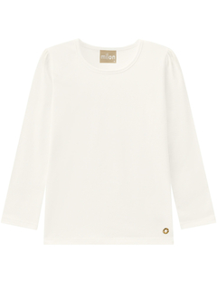 Blusa Infantil Menina Off White 10/12 Milon