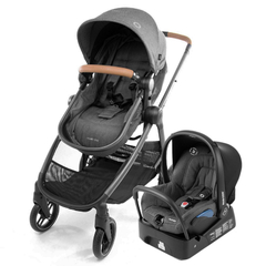 Conjunto Carrinho Travel System Anna 3 Trio Sparkling Grey + Bebê Conforto + Base Maxi-Cosi