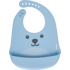 Babador De Silicone c/ Pega Migalhas Gumy Azul Buba
