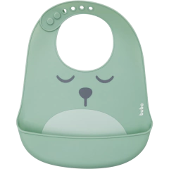 Babador De Silicone c/ Pega Migalhas Gumy Verde Buba