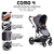 Como 4 Linha Diamond (Carrinho + Moisés + Bebê Conforto Risus + Bolsa + Adaptador) ABC Design  - comprar online