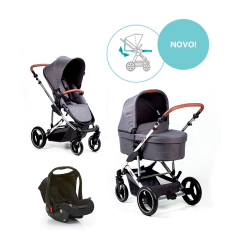 Como 4 Linha Diamond (Carrinho + Moisés + Bebê Conforto Risus + Bolsa + Adaptador) ABC Design 