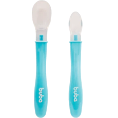 Conjunto de Colheres em Silicone Azul Buba +6m
