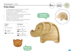Prato Bambu Elefante com ventosa Clingo