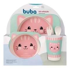 Kit Refeição Em Bambu Gatinha Buba 