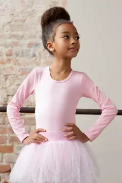Body Térmico Para Ballet 4/8 Rosa Bebê Dedeka