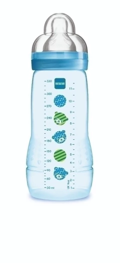 Mamadeira Easy Active Fashion Bottle 330ml (+4m) Azul MAM