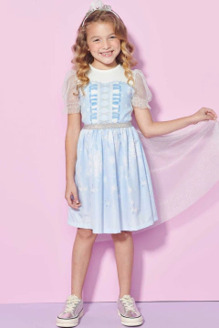 Vestido Manga Bufante Azul 2/6 Kukiê 