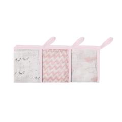 Paninho De Boca Soft Premium Baby Com Prendedor De Chupeta Rosa Papi