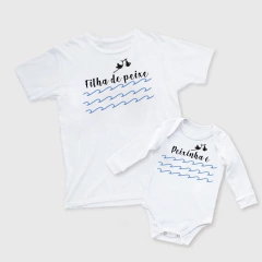 Kit Camiseta e Body Filho de Peixe, Peixinha É