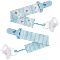 Kit 2 Prendedor De Chupeta Coala Azul Buba