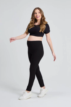 Calça Gestante Legging Básica Preta Emma Fiorezi 