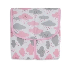 Trocador Portátil Com Bolsos Nuvem Rosa Laura Baby