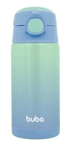 Copo Infantil Garrafa Térmico Parede Dupla c/ Canudo Azul