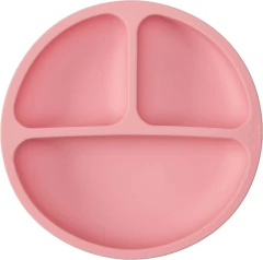 Prato  Silicone com Ventosa Rosa Buba