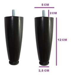 Kit 12 Pés Para Cama Box ou Baú Juvene Preto 12cm Com Regulagem - comprar online