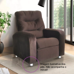 Kit 12 Pés Alt 6cm Jade 5/16 Cromado Sofa Poltrona Estofado Etc - Zoe & Charis Acessórios Para Móveis