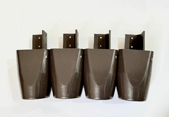 Kit com 4 Pés para Multiusos Guarda Roupas 7cm Mari Café - Zoe & Charis Acessórios Para Móveis