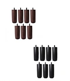 Kit de 7 Pés Para Cama Box ou Baú Queen King 12 cm de Altura TDC Madeira Maciça