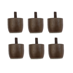 Imagem do Kit 6 Pés Cama Box Baú Casal Modelo Mini 3 Cm de Altura Madeira Maciça