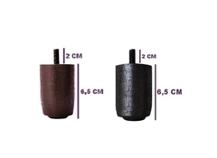Kit Pés Madeira 6,5 cm Cama Box ou Baú 8 fixos 4 rodinhas freio P63 - Zoe & Charis Acessórios Para Móveis