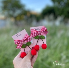 Dupla Hair Clips Cereja+Xadrez