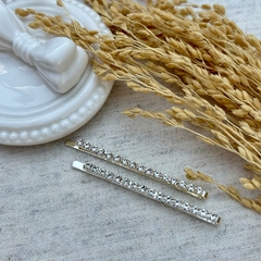 Par de Grampinhos Strass Prata