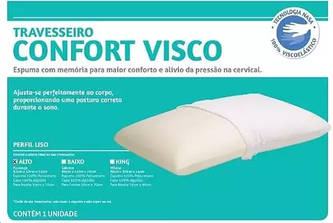 TRAVESSEIRO FLORENÇA PERFIL LISO ALTO VISCO ELÁSTICO -PERFETTO - comprar online